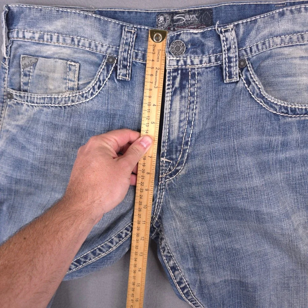 Silver Jeans Zac Relaxed Fit Straight Leg Blue Denim Jeans 38x32
